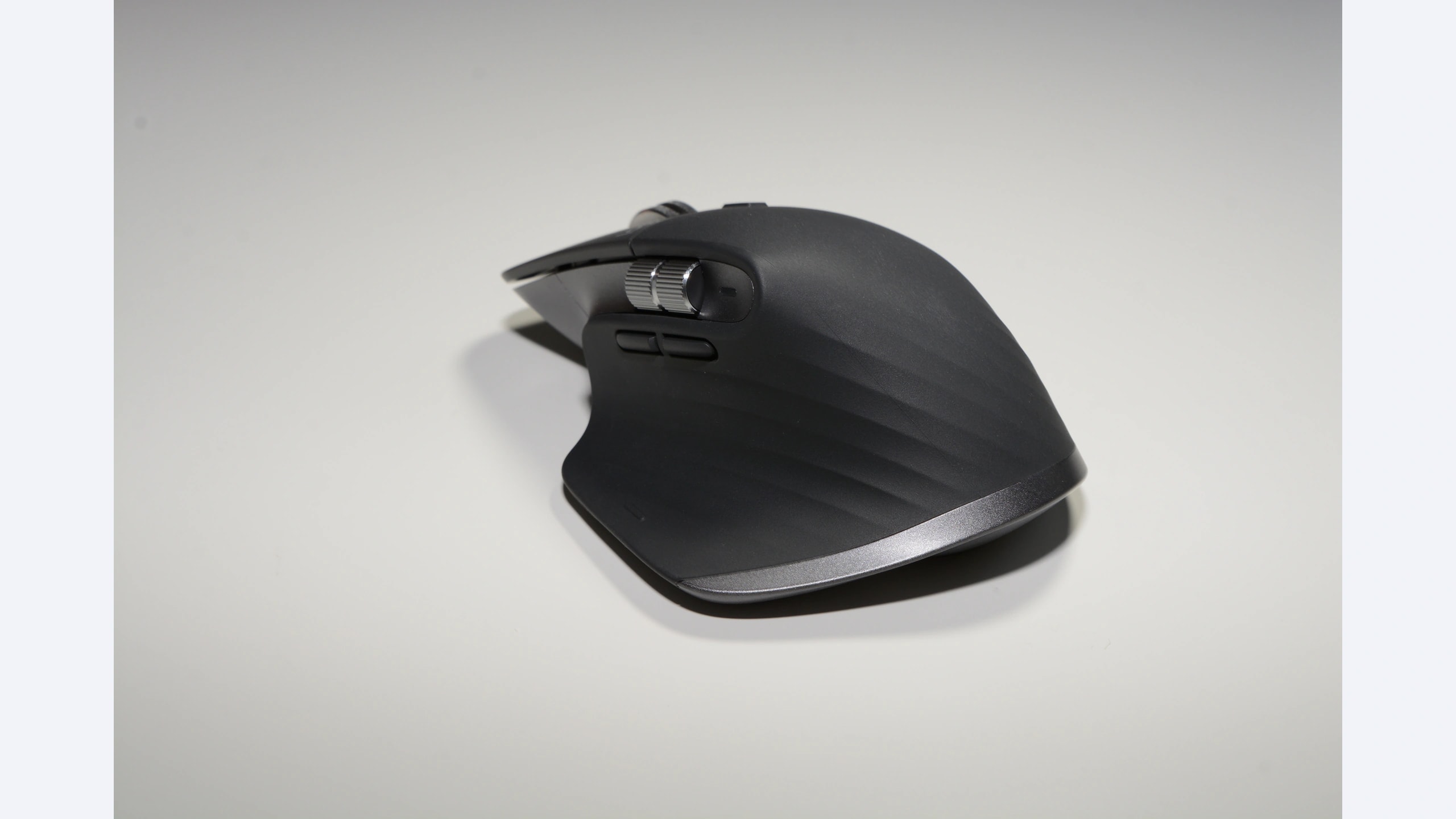 Graphite Logitech MX Master 3S with thumb wheel and side controls